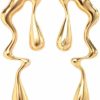 FUTIMELY Irregular Waterdrop Earrings For Women Liquid Metal Earrings Thick Hypoallergenic Dangle Earrings Gold Statement Earrings Jewelry Gifts | Earrings