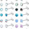 SAILIMUE Sailimue 14 Pairs Hypoallergenic Surgical Steel Stud Earrings For Women Men Tiny Cz Opal Moonstone Turquoise Earrings Studs Set Piercing Jewelry | Earrings