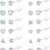 Jstyle Jstyle 12Pairs Clear Plastic Stud Earrings For Women Acrylic Post Star Heart Rhinestone Ear Studs Piercing Retainers | Earrings