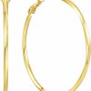 JADE KOS Jade Kos 14K Gold Hoop Earrings For Women, Large Gold Hoop Earrings 14K Gold Earrings For Women, Big Twisted Round Design Thin Hoop Earrings For Women Trendy, Nickel Free Gold Jewelry Hoop Earring For Women, Gifts For Women'S Earrings (50Mm*2Mm) | Earrings