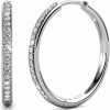 Cate & Chloe Cate & Chloe Bianca 18K White Gold Hoop Earrings For Women | Best Silver Hoop Earrings For Women & Girls, Sparkle Cubic Zirconia Hoop Earrings | Cz Crystal Hoop Earrings | Earrings