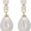 TONLUYAX Tonluyax Pearl Clip On Earrings For Women Drop Clip Earrings For Women Gold Plated White Imitation Pearl Earrings Fashion | Earrings