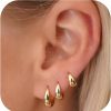 Gokeey Gokeey Chunky Gold Hoop Earrings Set For Women, Dainty 14K Gold Earrings Stack For Women Trendy, Hypoallergenic Lightweight Thick Huggie Hoops Stackable Earrings For Girls Gift | Earrings