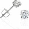 Beverly Hills Jewelers 1 To 2 Carat Natural Diamond Stud Earrings Igi Certified Total Weight Round I 14K White Gold Earrings I 4-Prong Basket I Screw Back Earrings Made In Usa By Beverly Hills Jewelers | Earrings