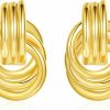 Apsvo Apsvo Chunky Gold Earrings For Women, Gold Knot Geometric Dangle Earrings Trendy | Earrings