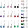 KesaPlan Multicolor Crystal Dangle Earrings And Studs For Women 925 Silver Hypoallergenic Dangle Earrings Leverback Earrings For Girls | Earrings