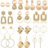 Fesciory 13 Pairs Statement Drop Dangle Earrings, Gold Stud Earrings For Women & Fashion Big Geometric Earrings For Girls, Hanging Earring Set Jewelry Gifts | Earrings