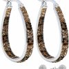 MICANU Crystal Hoop Earrings For Women Sparkly Earring Bright Silver Plated Oval Inside Out Earring Jewelry Gift | Earrings