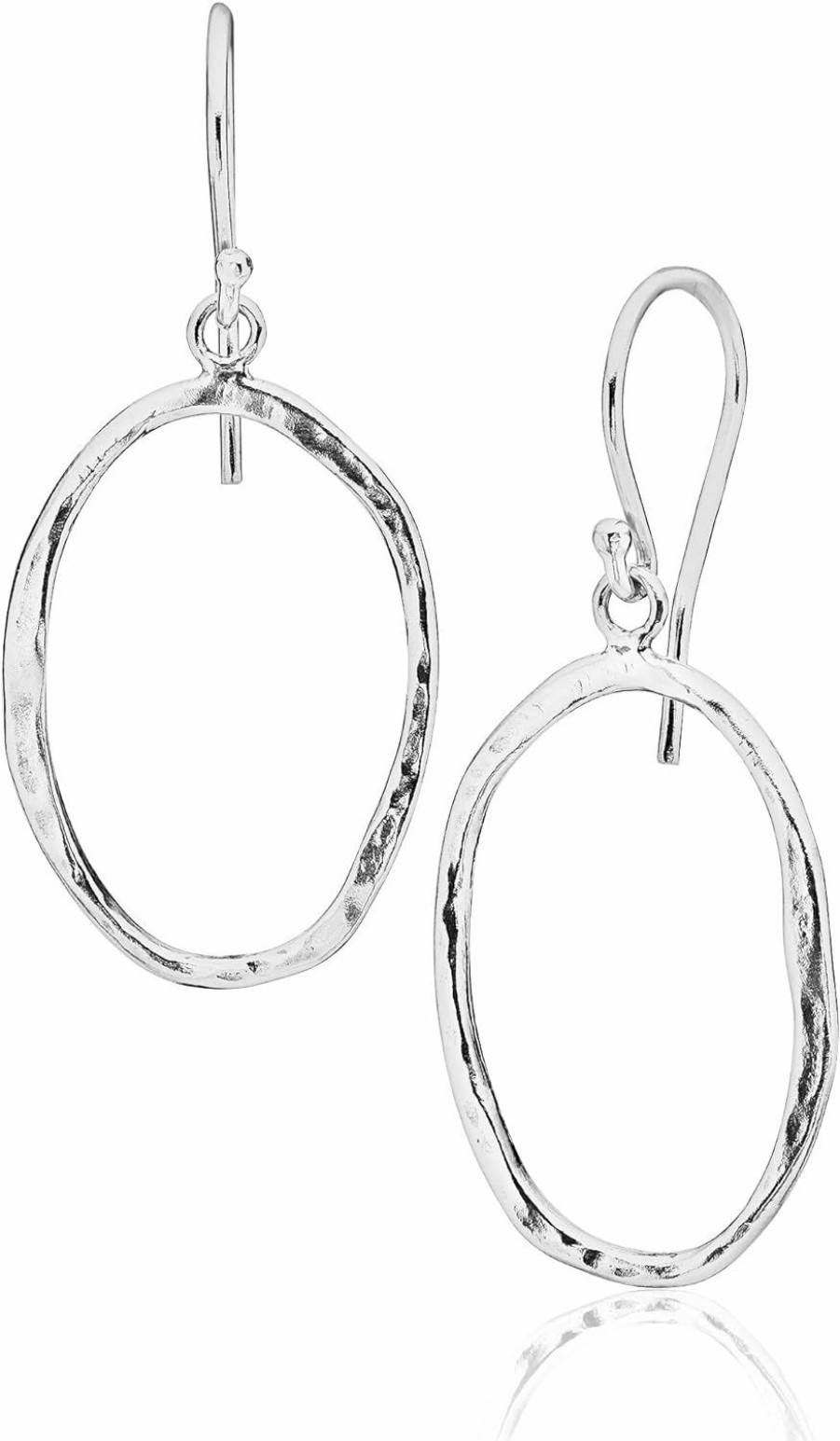 JEAN RACHEL JEWELRY 925 Sterling Silver Dangling Hoop Earrings, Stylish And Chic, Hypoallergenic, Nickel And Lead-Free, Artisan Handcrafted Designer Collection, French Wire Earring Back, Made In Israel, Gift For Women | Earrings