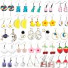 MGGFBLEY 24 Pairs Weird Cute Earrings Drop Dangle Earrings For Women Girls Planet Astronaut Moon And Stars Face Dinosaur Bear Lollipop Fish Strawberry Mushroom Flowers Egg And Many More | Earrings