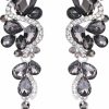 BriLove Brilove Women'S Bohemian Boho Crystal Wedding Bridal Multiple Teardrop Chandelier Long Dangle Earrings | Earrings