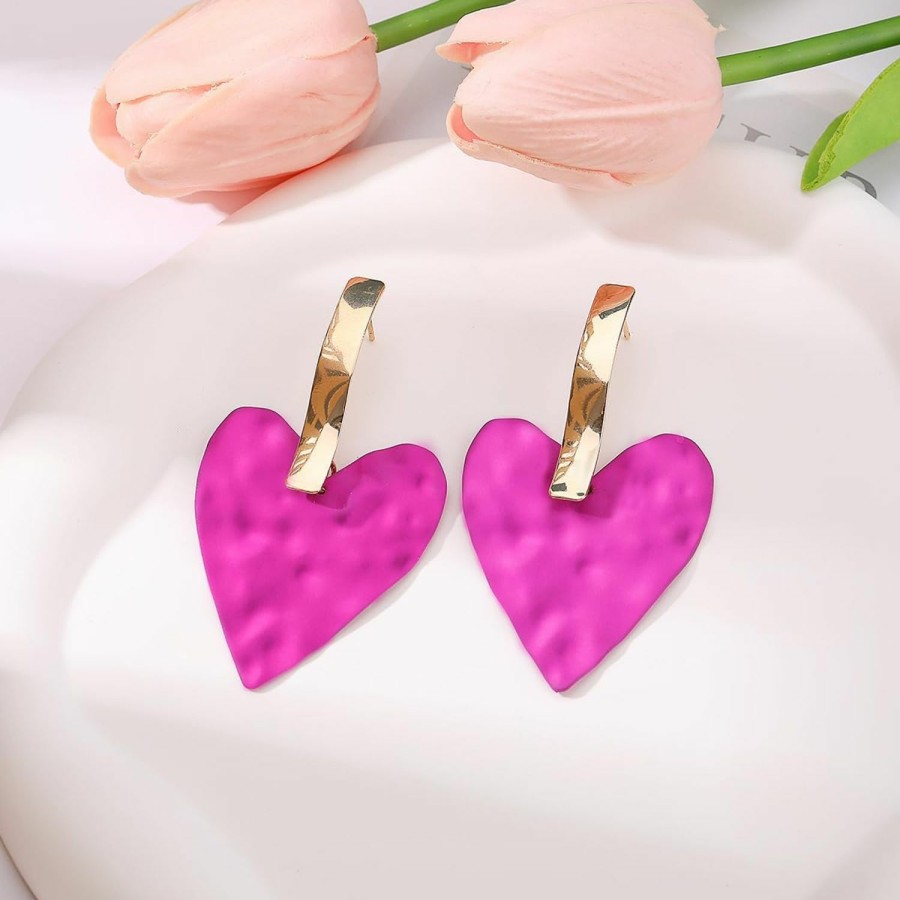 PopTopping Poptopping Double Heart Earrings Dangling Heart Drop Earrings For Women Love Heart Dangle Earrings Valentine'S Day Mother'S Day Gift | Earrings