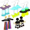 Yinkin 5 Pairs Ufo Aliens Earrings For Women Space Earrings Alien Acrylic Planet Earrings Funky Earrings Weird Earrings Novelty Crazy Earrings Dangle Cute Fun Earrings For Halloween Jewelry | Earrings