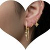 CASDAN Casdan Cartilage Stud Earrings Set For Women Dainty Gold Earrings 14K Gold Earring Hypoallergenic Earring Set For Multiple Piercing Small Hoop Earrings Gift For Her(Single Earrings Not A Pair) | Earrings