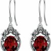 Althum Gemstone Earrings 925 Sterling Silver 7X9Mm Oval Cut Amethyst Citrine Garnet Topaz Emerald Drop Dangle Earrings For Women | Earrings