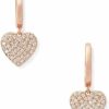 Kate Spade New York Kate Spade New York Yours Truly Pave Heart Drop Earrings, Rose Gold, Medium | Earrings