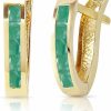 Galaxy Gold GG Galaxy Gold Gg 14K Yellow Gold Emerald Oval Huggie Earrings | Earrings