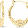 DECADENCE 14K Yellow Gold Multiple Shapes Of Hoop Earrings With Hinged Clasp | Wings & Heart, Dove And Cherub| Solid Gold Earrings For Women And Girls | Earrings