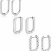 BMMYE Bmmye Small Square Huggie Hoop Earrings Gold & Silver Dainty Square And Rectangle Earring Sets For Multiple Piercing Minimalist Huggie Earrings Hypoallergenic Cartilage Earrings For Women Girls Gift | Earrings