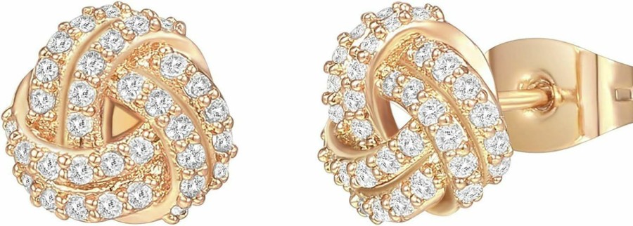 PAVOI Pavoi 14K Gold Plated Sterling Silver Post Love Knot Stud Earrings | Gold Earrings For Women | Earrings