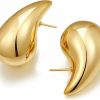 Hellodr Chunky Gold Earrings For Women, 18K Real Gold Plated Hypoallergenic Lightweight Tear Drop Earrings Hollow Open Jewelry For Women | Earrings