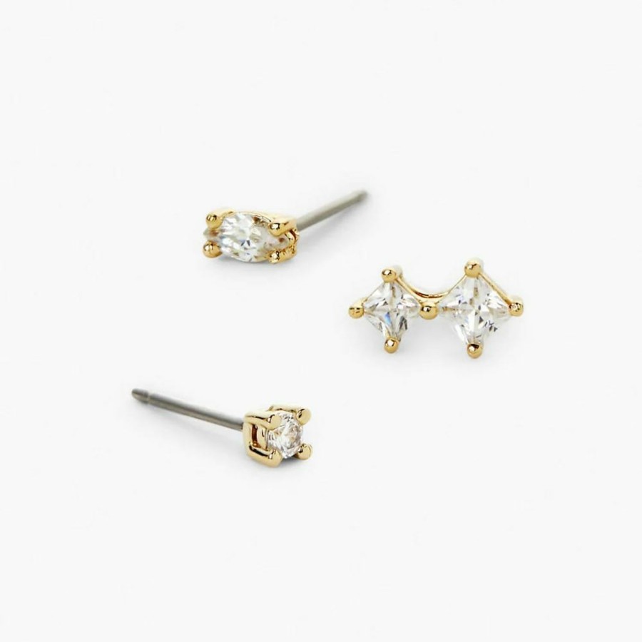 Ana Luisa Ana Luisa Stud Earrings - 14K Gold Plated And Sterling Silver Stud Earrings Featuring Cubic Zirconia - Hypoallergenic, Water-Resistant & Tarnish-Free Stud Earrings - Titanium Posts | Earrings