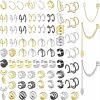 Dochais Dochais 52 Pcs Ear Cuff, Helix Cartilage Clip On Earrings Ear Cartilage Clip On Wrap Earrings Ear Cuffs For Women Men Non Piercing Ear Piercing Fake Earrings Set(Gold/Silver) | Earrings