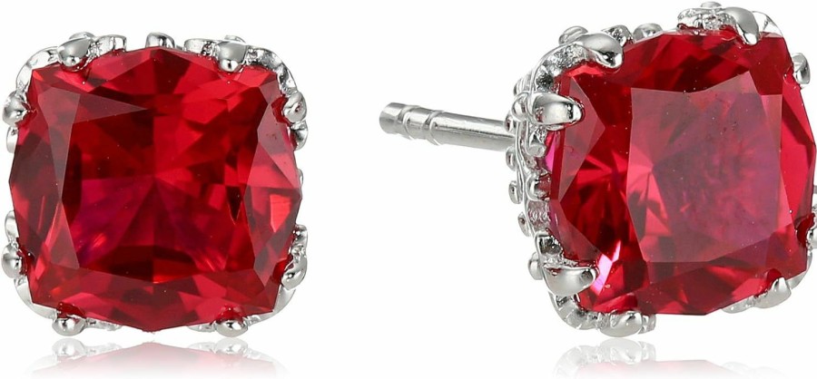 Amazon Essentials Amazon Essentials 925 Sterling Silver Stud Earrings For Women - 7Mm Jubilee Cut Created Gemstone, Birthstone Crown Setting, Romantic Fine Jewelry Gifts, Ideal For Special Occasions | Earrings