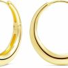 Milla Milla 14K Gold Plated Hoop Earrings | Small Silver Hoops | Thick Lightweight Chunky Hoop Earrings For Women | Earrings