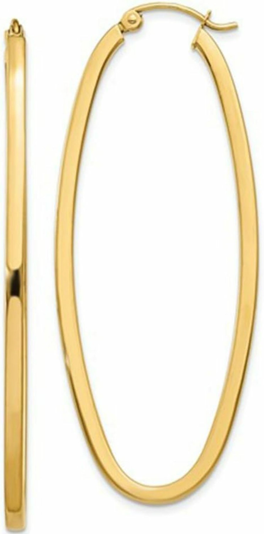 LooptyHoops 14K Gold Oval Hoop Earrings, (31-52Mm) (2Mm Tube) | Earrings