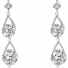 SBLING Sbling Platinum-Plated Or 18K Gold Plated Cubic Zirconia Drop Earrings - Gifts For Women/Girls | Earrings