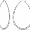 Milla Milla Oval Hoop Earrings - 14K Gold Plated, Rose Gold Plated And Sterling Silver Plated Hoop Earrings For Women - Hypoallergenic & Lightweight | Earrings