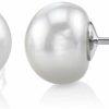 The Pearl Source The Pearl Source Aaaa Quality 14K Gold Plated Sterling Silver White Freshwater Real Pearl Earrings For Women | Hypoallergenic Earrings With Genuine Cultured Pearls | Earrings