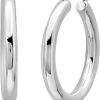 MAX + STONE Sterling Silver Hoop Earrings For Women | Lightweight Silver Chunky Hoop Earrings | Hypoallergenic 925 Sterling Silver Earrings For Women | Round Thick Hoop Earrings In 1, 1.5, 2 Inches By Max + Stone | Earrings