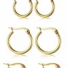 ORAZIO Orazio 4 Pairs Stainless Steel Hoop Earrings Set Cute Huggie Earrings For Women,10Mm-20Mm | Earrings