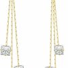 YOQUCOL Yoqucol Women Cubic Zirconia Crystal Long Drop Dangle Clip On Earrings For Not Pierced Gils | Earrings