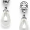 Mariell Mariell Pearl Bridal Wedding Drop Earrings With Cz Crystals For Brides, Bridesmaids, Birthday Gift | Earrings