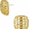 Obidos Obidos 14K Gold Plated Triple Huggie Illusion Stud Earrings | Double Huggie Hoop Earrings For One Hole | Gold Hoop Earrings For Women | Earrings