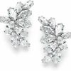 Mariell Mariell Cubic Zirconia Crystal Bridal Earrings, Marquis Shape Cz Curved Clusters, Earrings For Wedding, Bridesmaids, Homecoming, Mother Of The Bride | Earrings