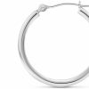 TILO JEWELRY 14K White Gold Classic Round Hoop Earrings | Earrings