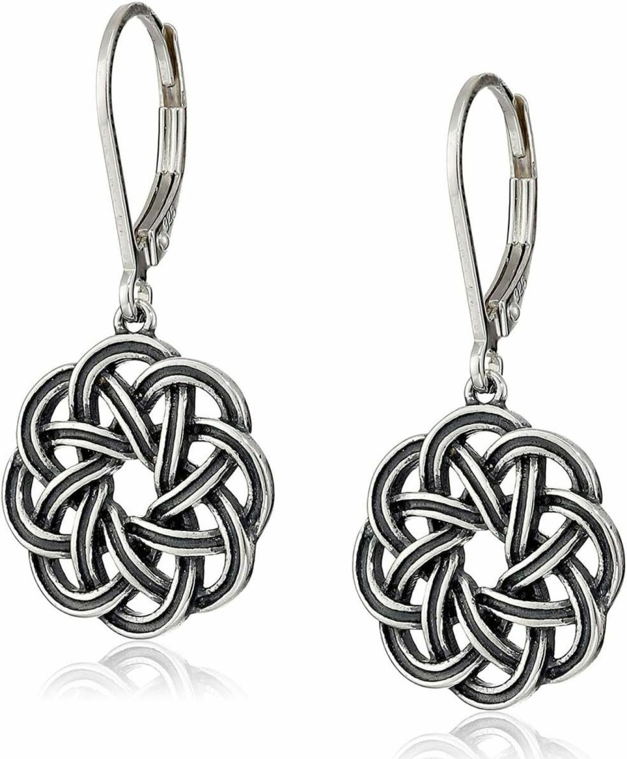 Amazon Essentials Amazon Essentials Sterling Silver Celtic Knot Leverback Dangle Earrings (Previously Amazon Collection) | Earrings