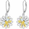 Grmdit Daisy Dangle Earrings For Women Daisy Earrings With Opal Dragonfly S925 Sterling Silver Hypoallergenic Daisy Mother'S Day Jewelry Gift | Earrings