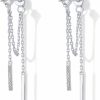 PAVOI Pavoi 18K Gold Plated Sterling Silver Posts Drop Dangle Chain Earrings For Women | Dangling Chain Studs | Cubic Zirconia Ball Threader Earscapes Earrings | Earrings