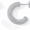 PAVOI Pavoi 14K Gold Plated 925 Sterling Silver Post Cubic Zirconia Chunky Hoop Earrings | Thick Lightweight Gold Hoop Earrings For Women | Fully Studded Hoop Earring | Earrings