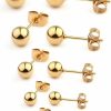 Ruifan Ruifan 20G Stainless Steel Ball Stud Earrings For Men Women Round 3-8Mm 6Pairs | Earrings