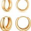 ZEZHOMCHI 14K Gold Filled Huggie Hoop Earrings Set Small Gold Hoop Earrings Hypoallergenic Dainty Tiny Cartilage Earrings Minimal Chunky Cuff Earrings For Women | Earrings