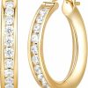 AIGAMIT Aigamit 14K Gold Hoop Earrings Gold Diamond Hoop Earrings For Women 14K Gold Earrings For Women Radiant Gold Hoop Earrings 20Mm | Earrings