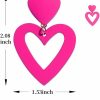 Gheecry Cheecry Pink Ba-Bie Earrings Hot Pink Earrings Love Earrings Heart Earrings Drop Dangle Earrings For Women Girls | Earrings