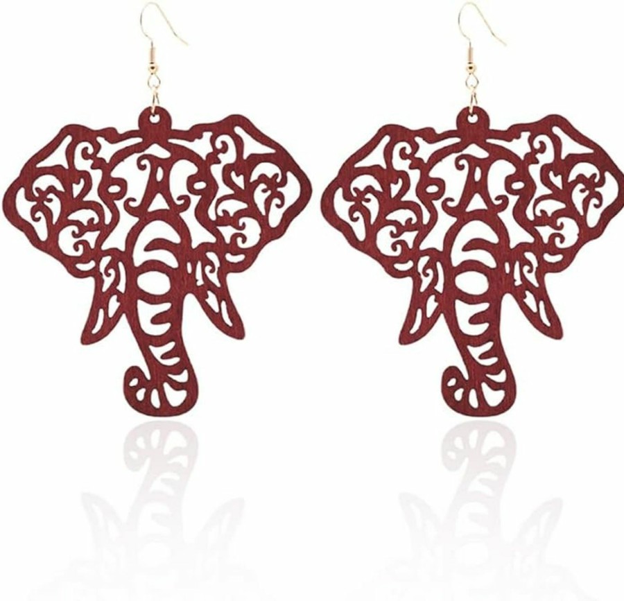 MagiDeal Magideal Elephant Head Filigree Fishhook Earrings | Earrings