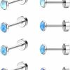 STAINLY Stainly G23 Titanium Stud Earrings For Women 20G Pure Titanium Cartilage Earring For Sensitive Ears Ball Cubic Zirconia G23 Hypoallergenic Flat Back Earrings Studs | Earrings